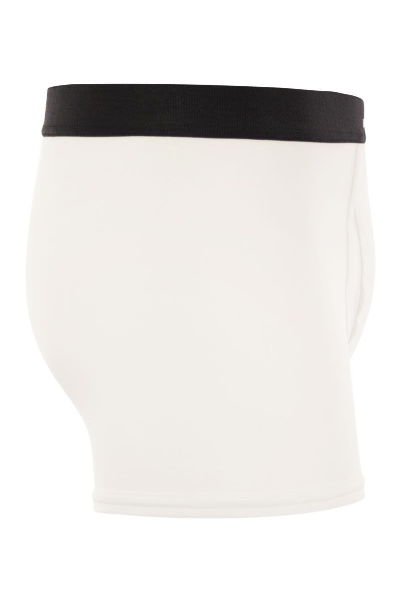 KITON Stretch Cotton Mini Boxer Shorts with Logo