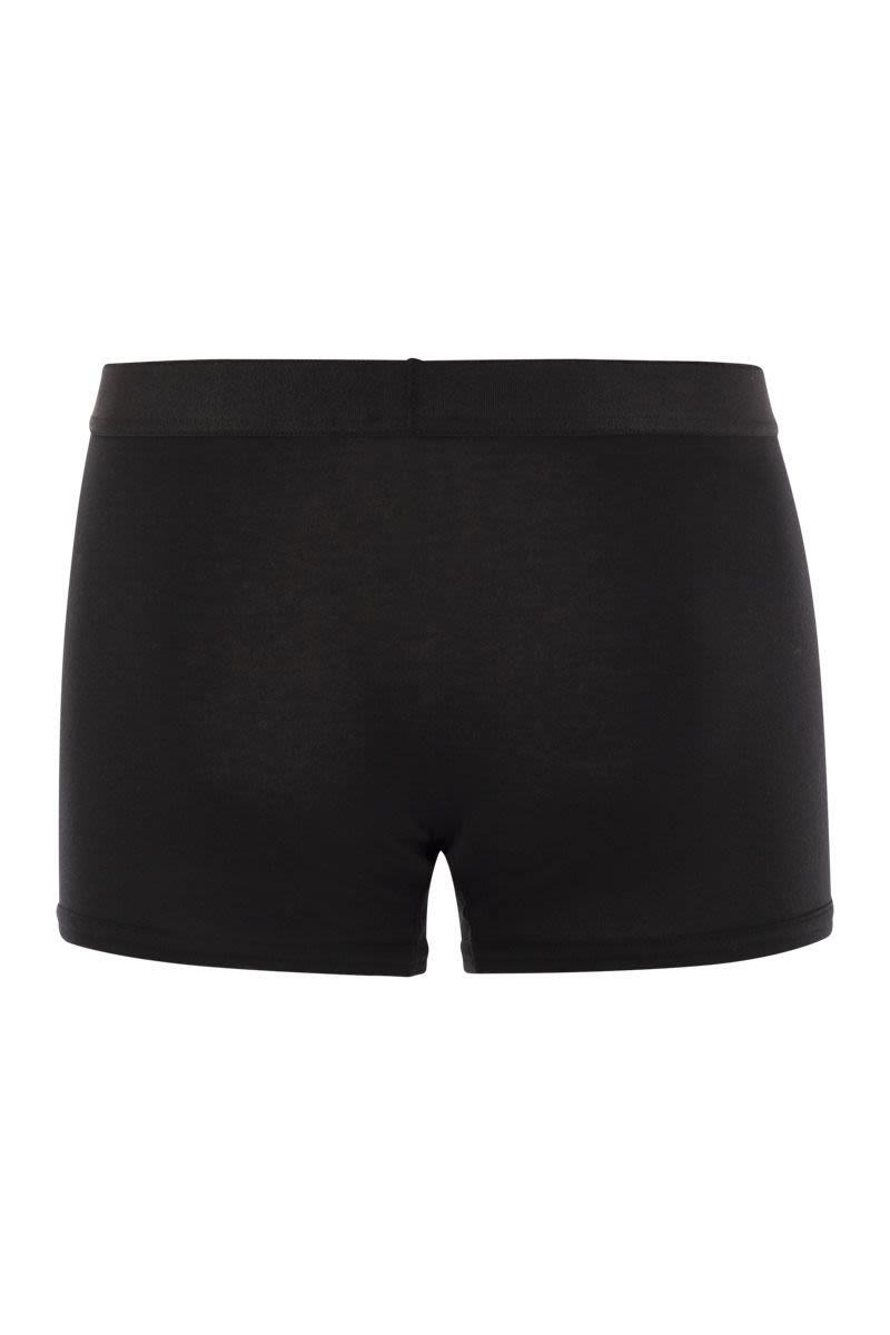 KITON Stretch Cotton Boxer Shorts with Logo