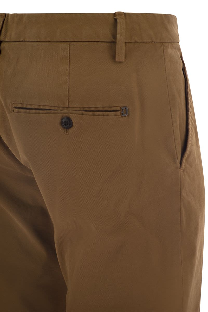 DONDUP Regular Chino Trousers with Light Gabardine Texture