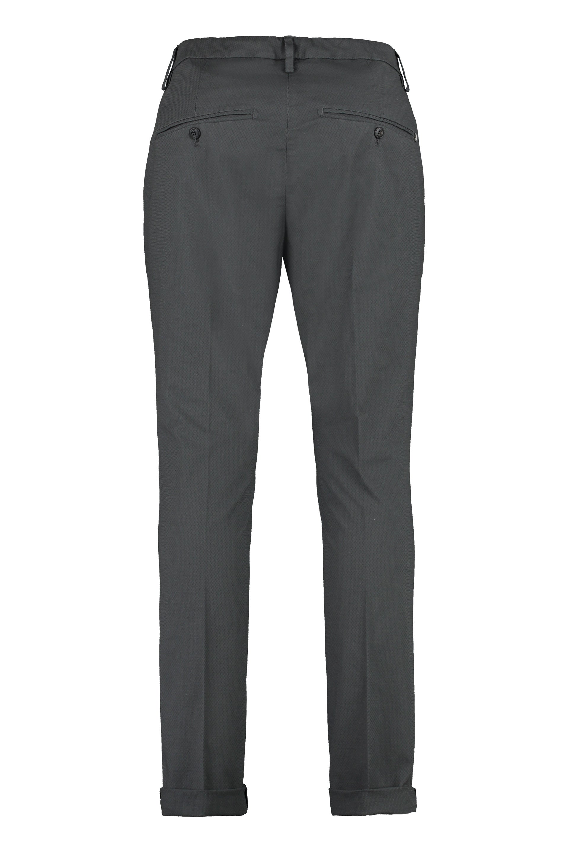 DONDUP Cuffed Hem Stretch Cotton Trousers for Men