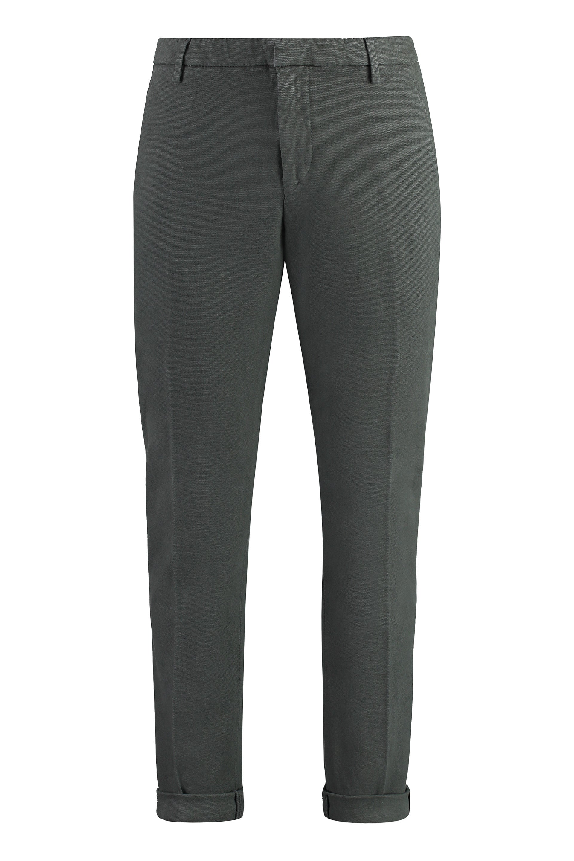 DONDUP Cotton Chino Trousers with Roll-Up Ankle Cuffs