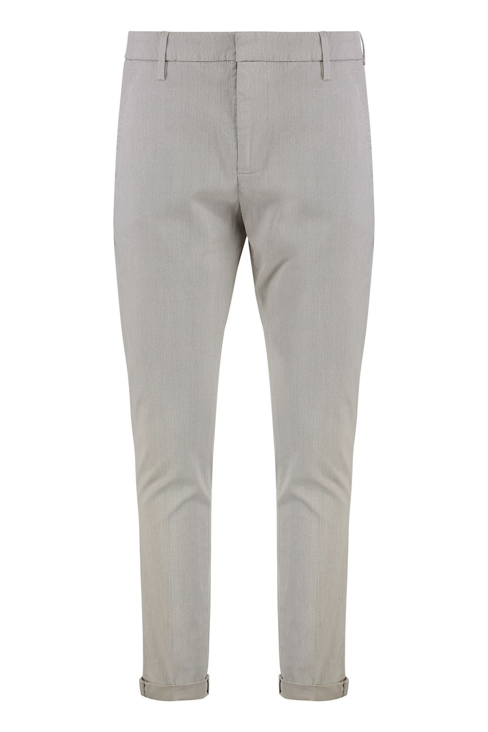 DONDUP Cotton Blend Trousers with Roll-Up Cuffs for Men