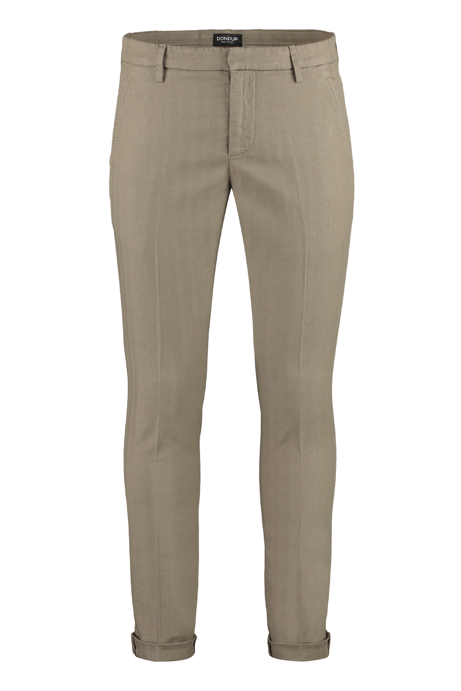 DONDUP Cotton Chino Trousers for Men - Roll-Up Ankle Cuffs