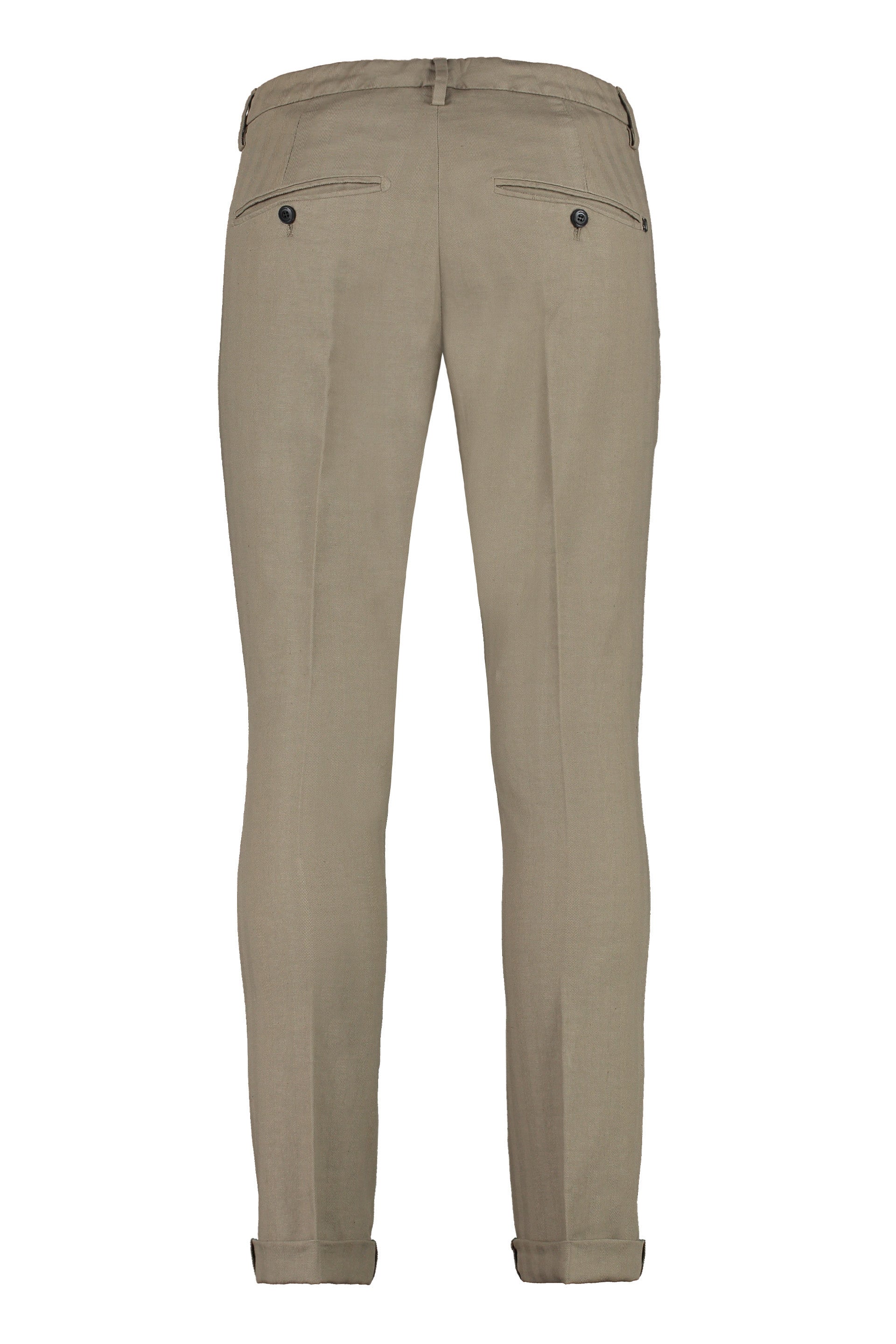 DONDUP Cotton Chino Trousers for Men - Roll-Up Ankle Cuffs
