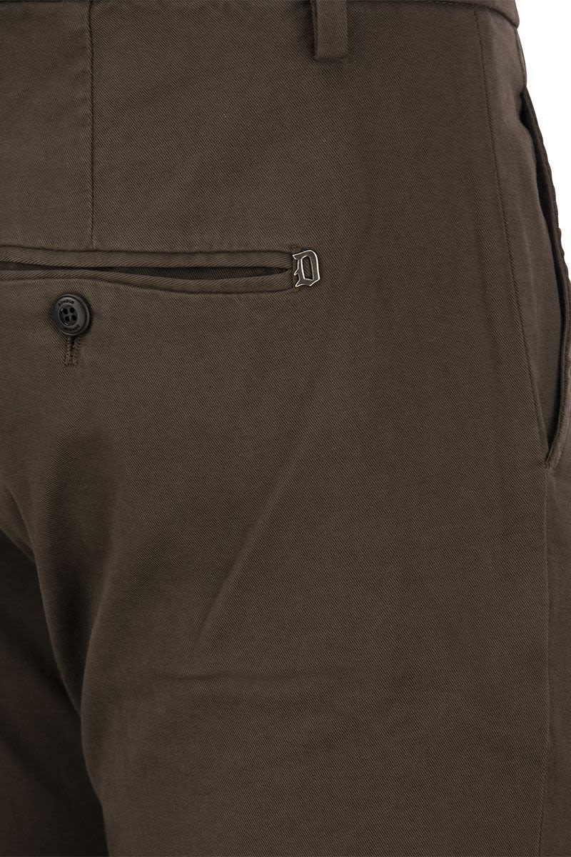 DONDUP Slim-Fit Gabardine Trousers