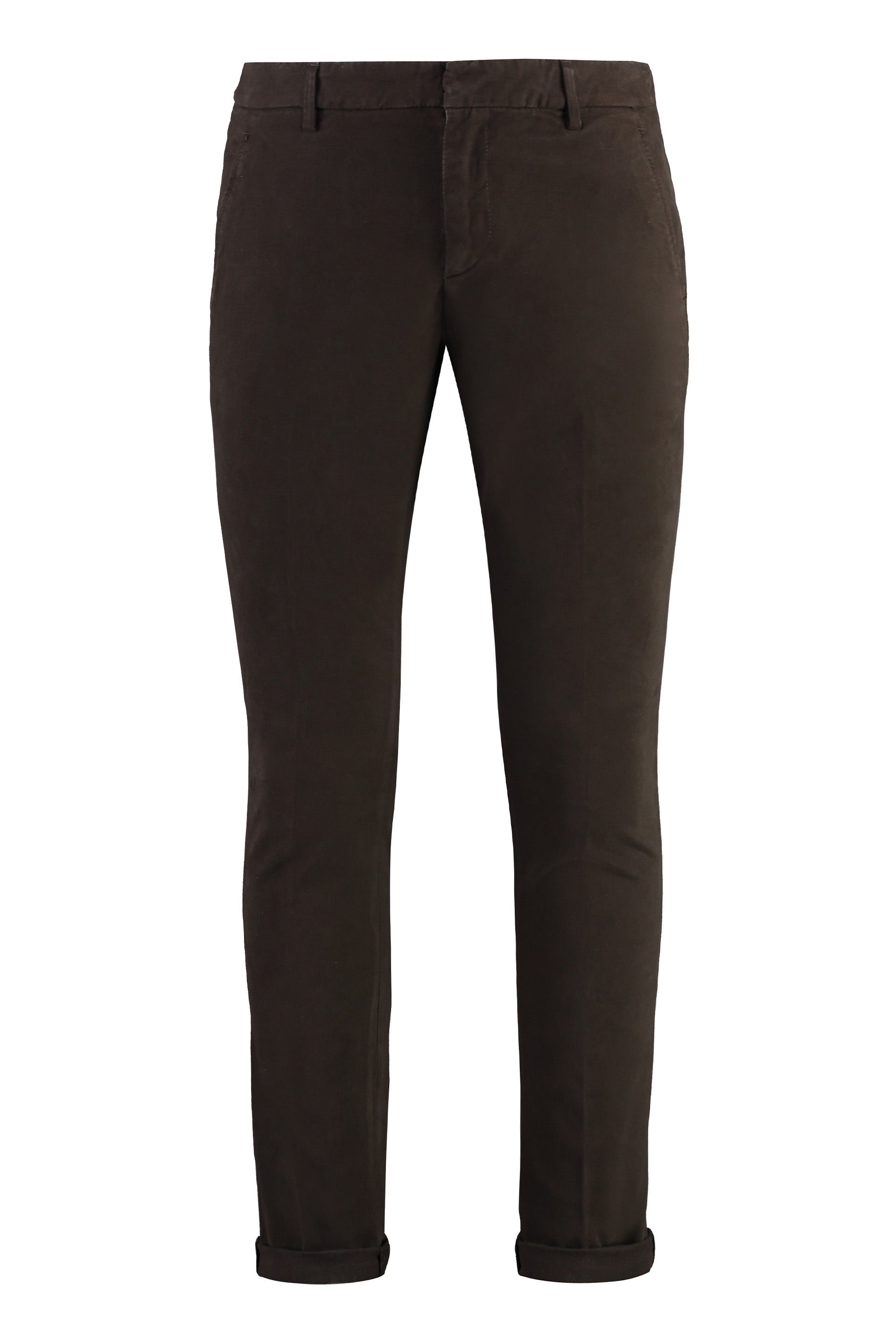 DONDUP Cotton Chino Trousers with Roll-Up Ankle Cuffs