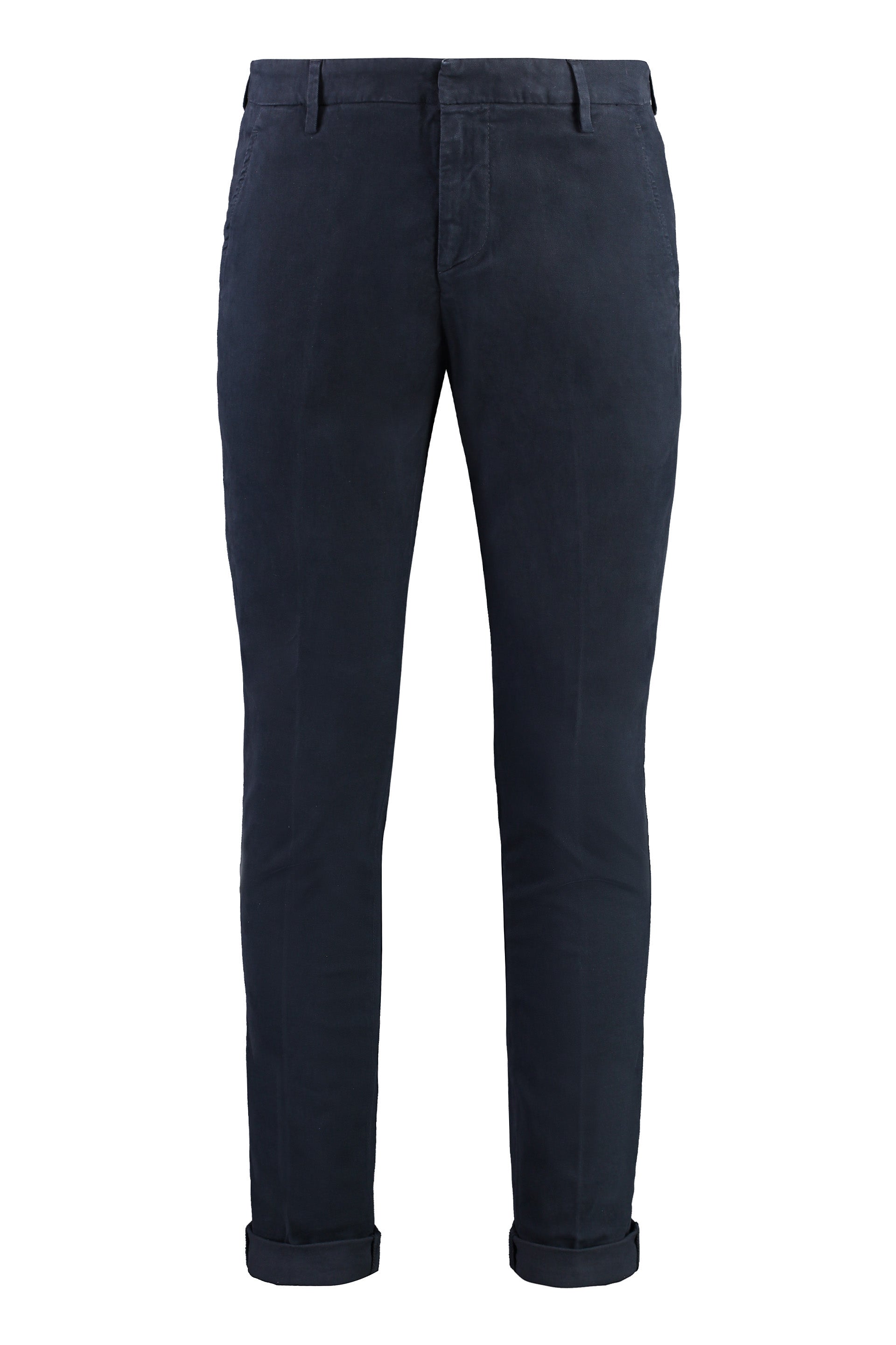 DONDUP Cotton Chino Trousers with Roll-Up Ankle Cuffs
