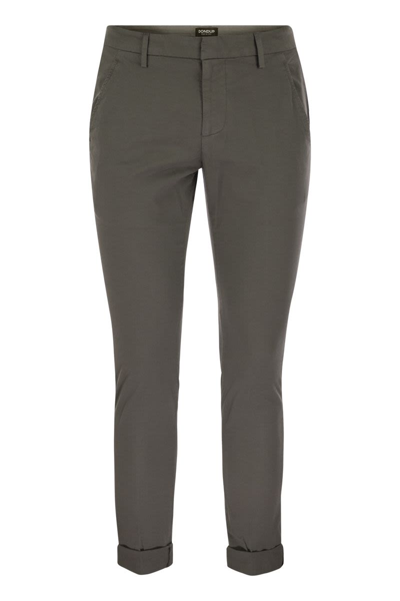 DONDUP Slim-Fit Gabardine Trousers for Men