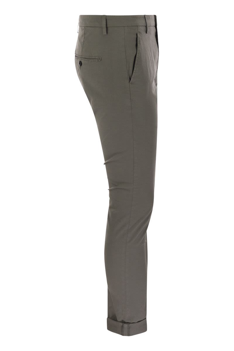 DONDUP Slim-Fit Gabardine Trousers for Men