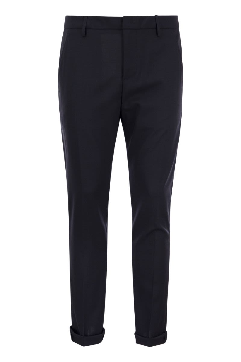 DONDUP Trendy Everyday Low-Waisted Wool Trousers