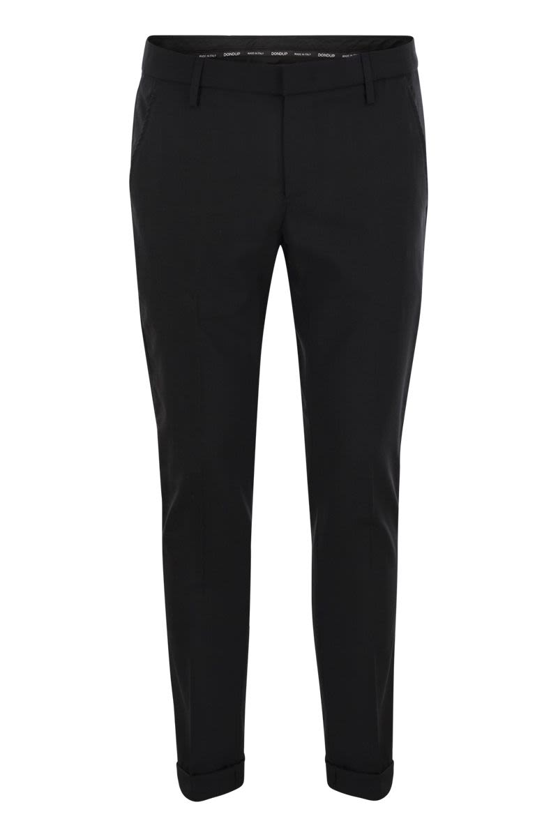 DONDUP Men's Classic Low-Waisted Fresh Wool Trousers