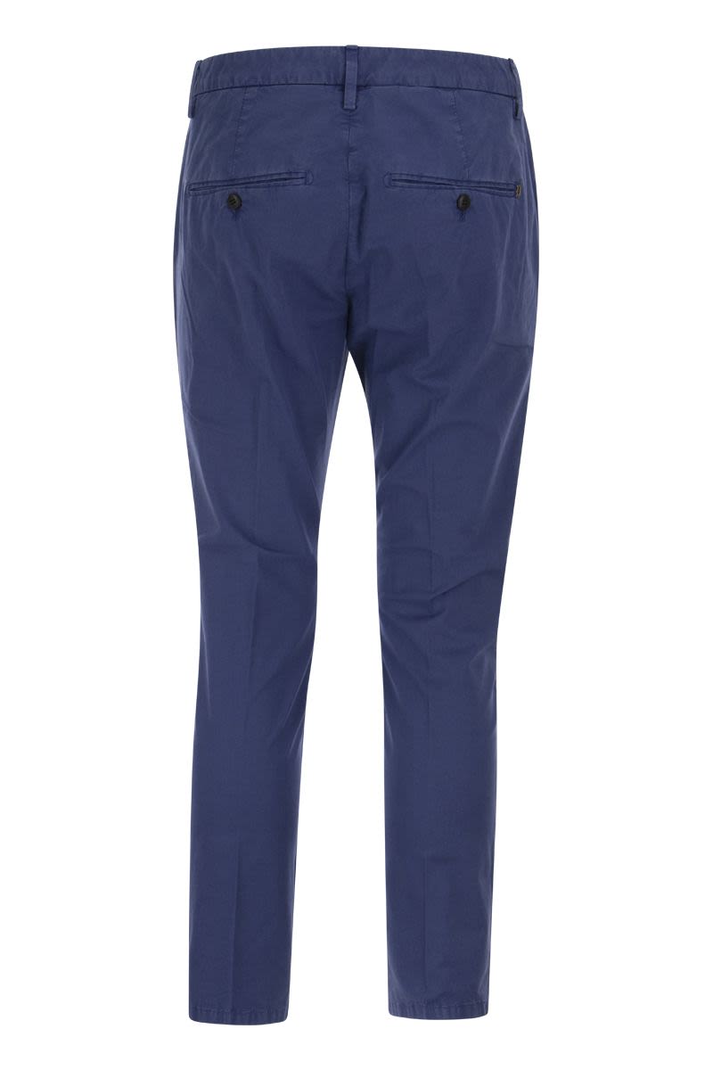 DONDUP Slim-Fit Cotton Trousers for Men - Ankle Length