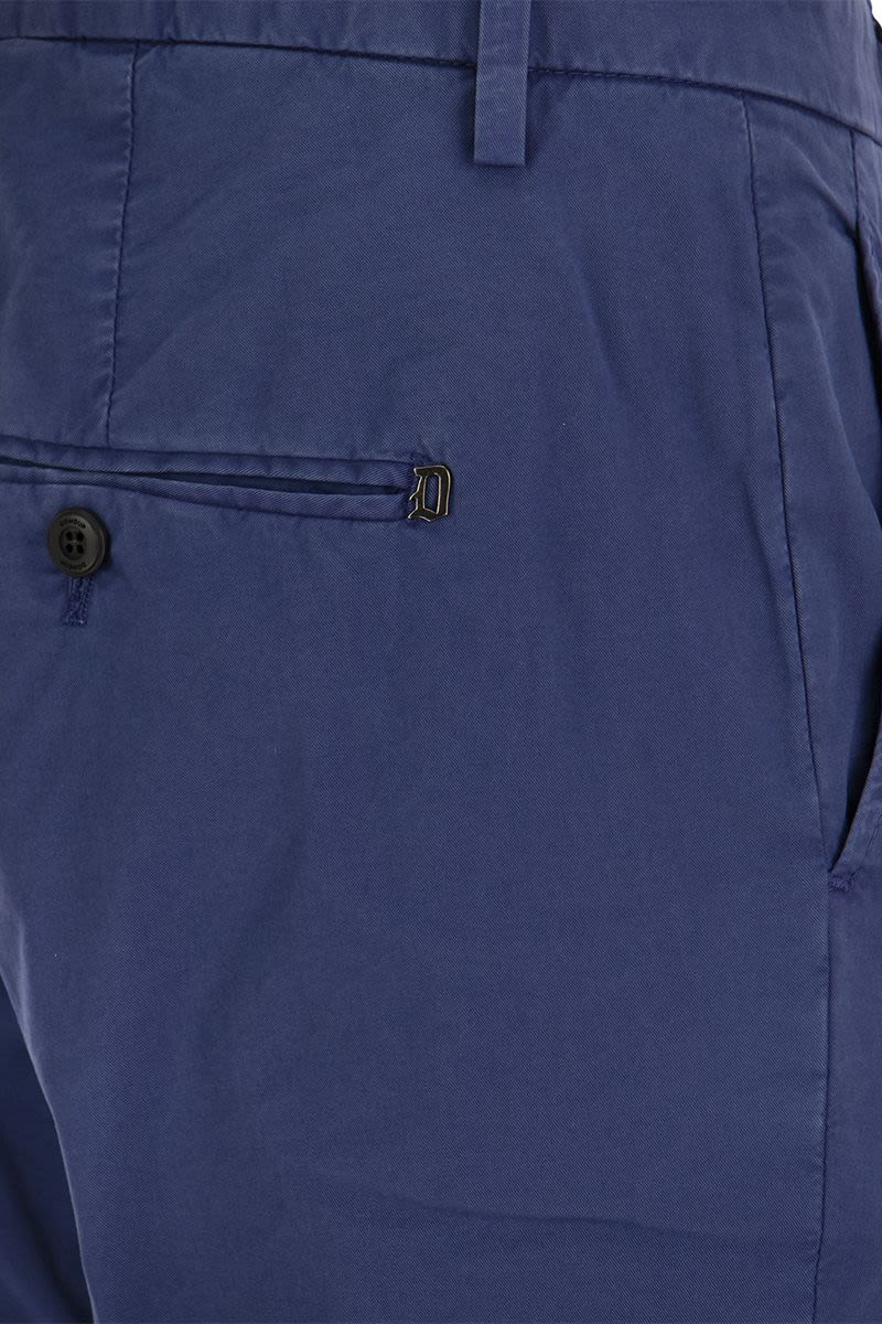 DONDUP Slim-Fit Cotton Trousers for Men - Ankle Length