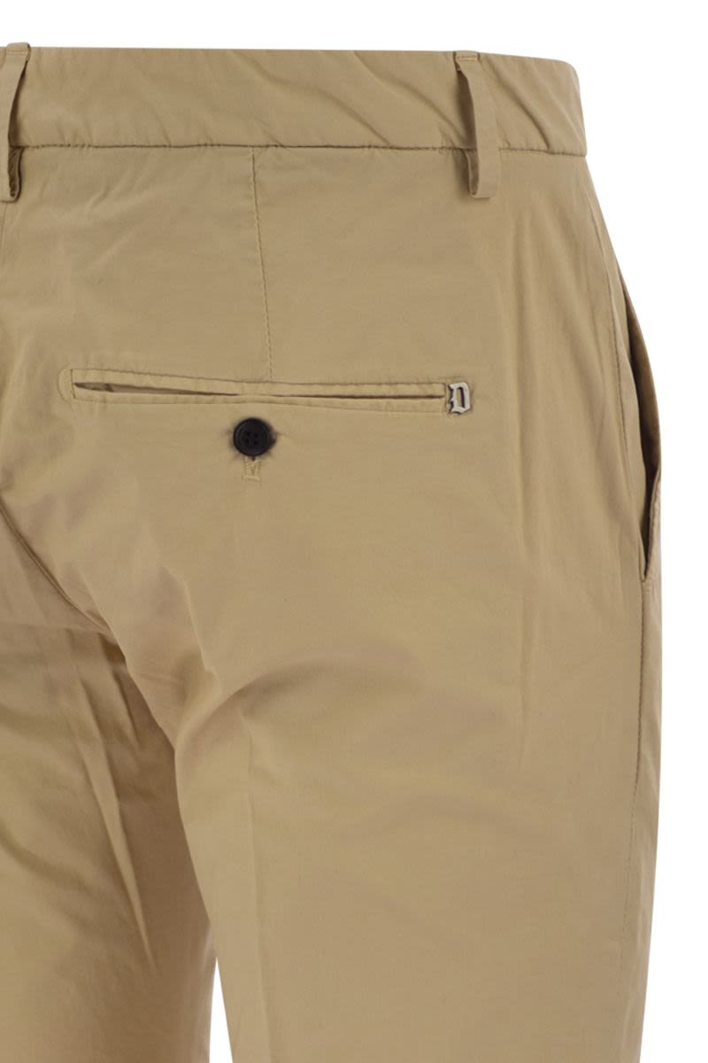 DONDUP Slim-Fit Cotton Trousers - Ankle Length
