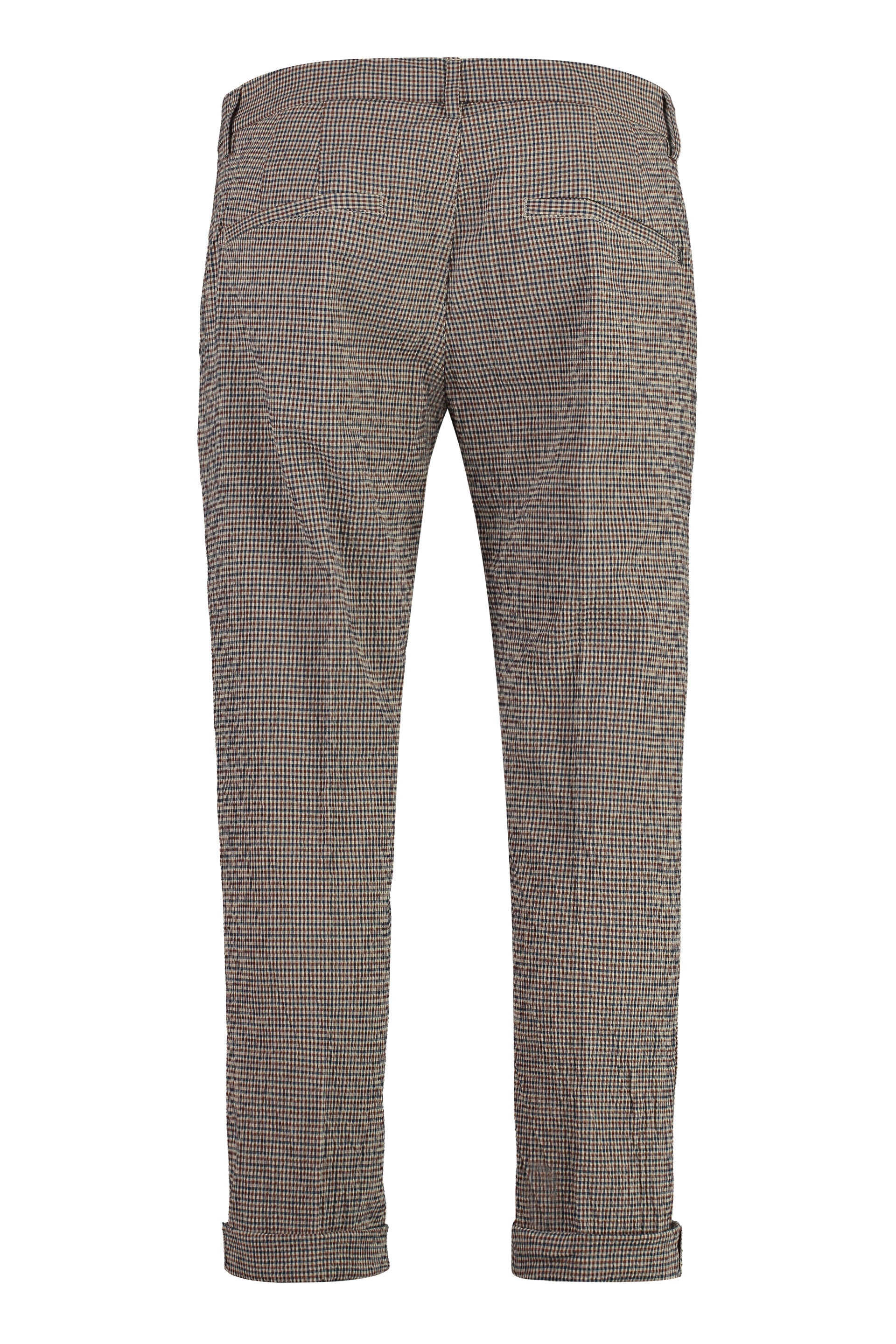 DONDUP Men's Cotton Trousers with Creased Effect and Roll-Up Cuffs
