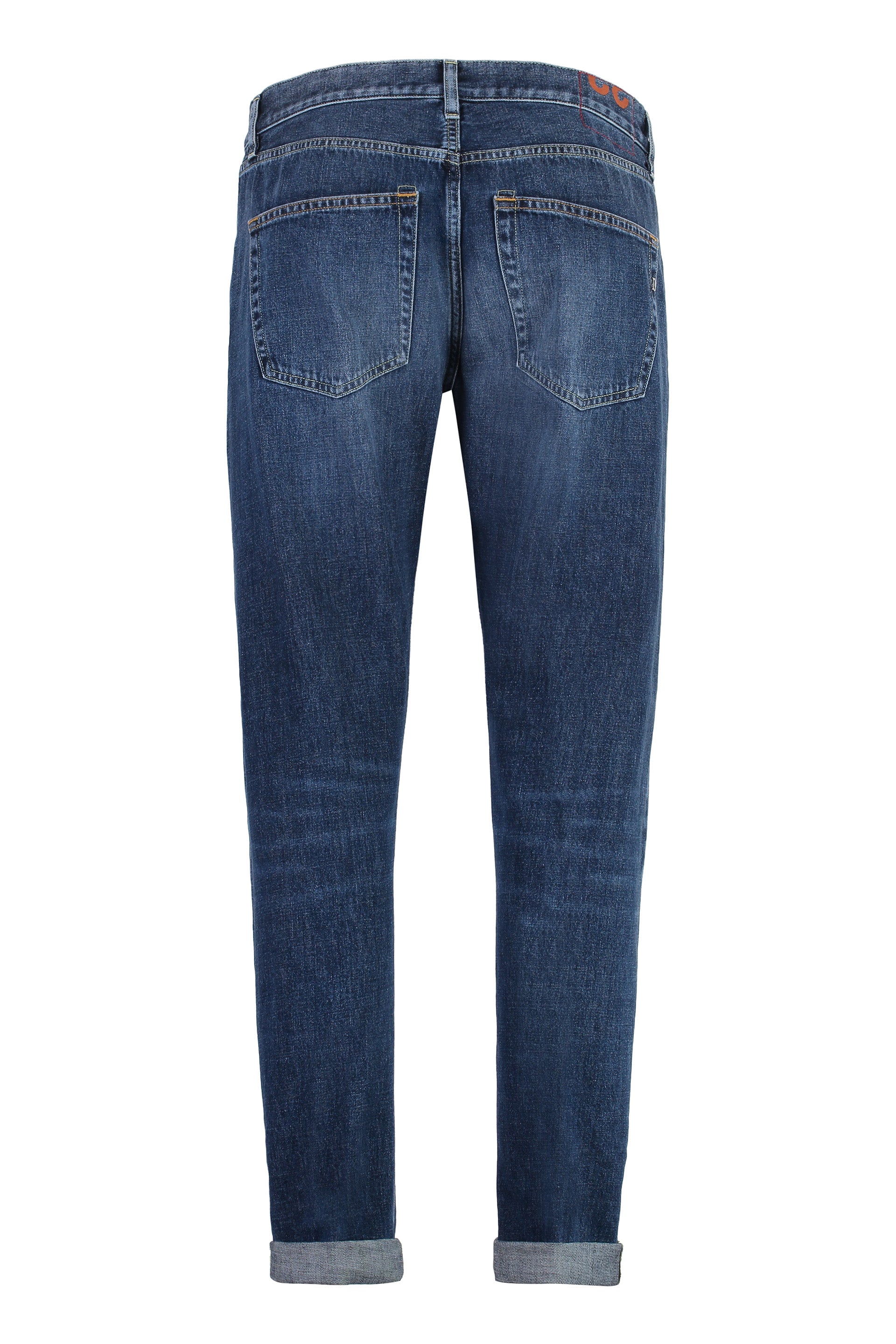DONDUP Stretch Cotton Jeans with Roll-Up Cuffs