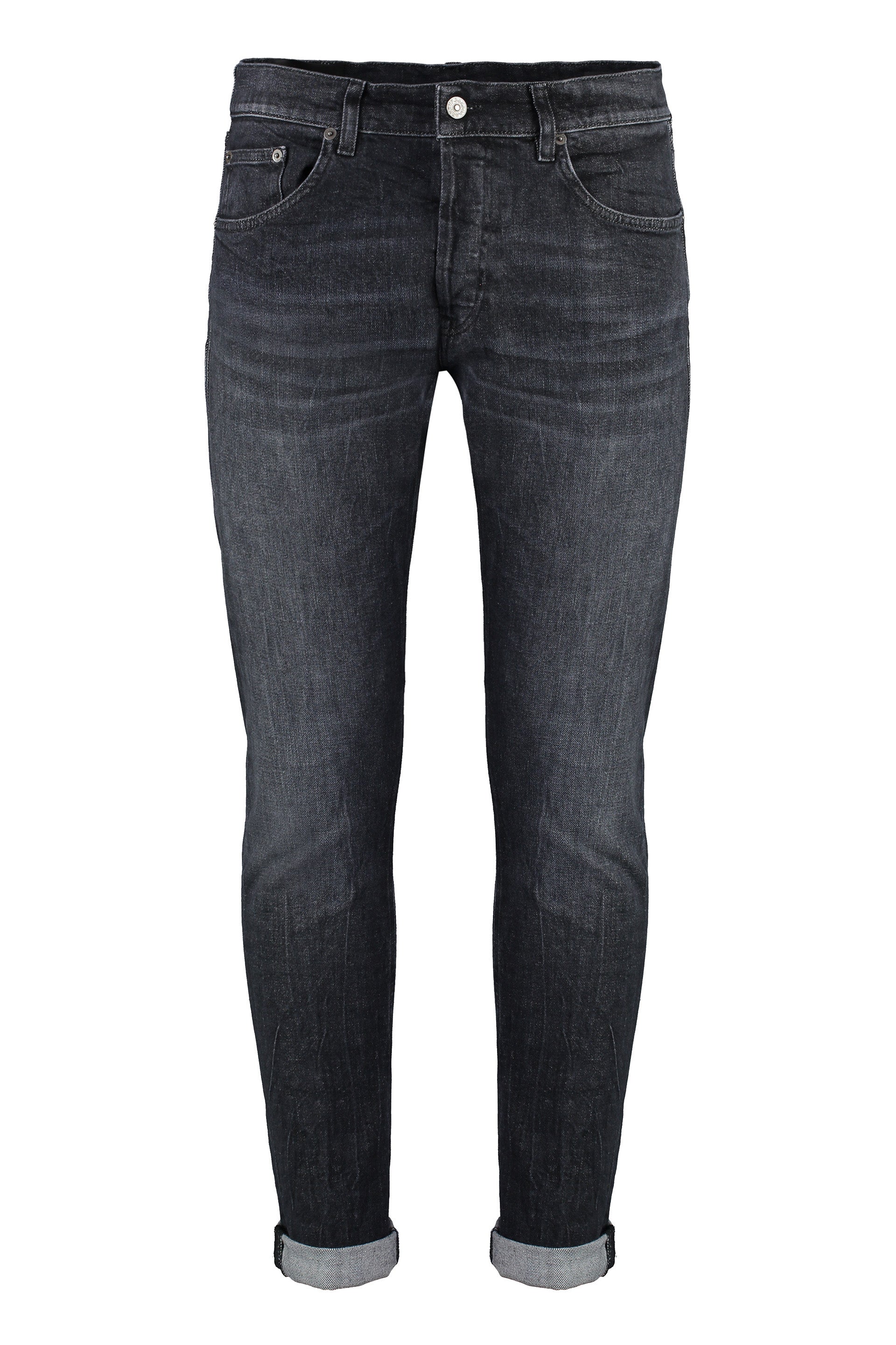 DONDUP Icon Stretch Cotton Jeans for Men - Roll-Up Ankle Cuffs