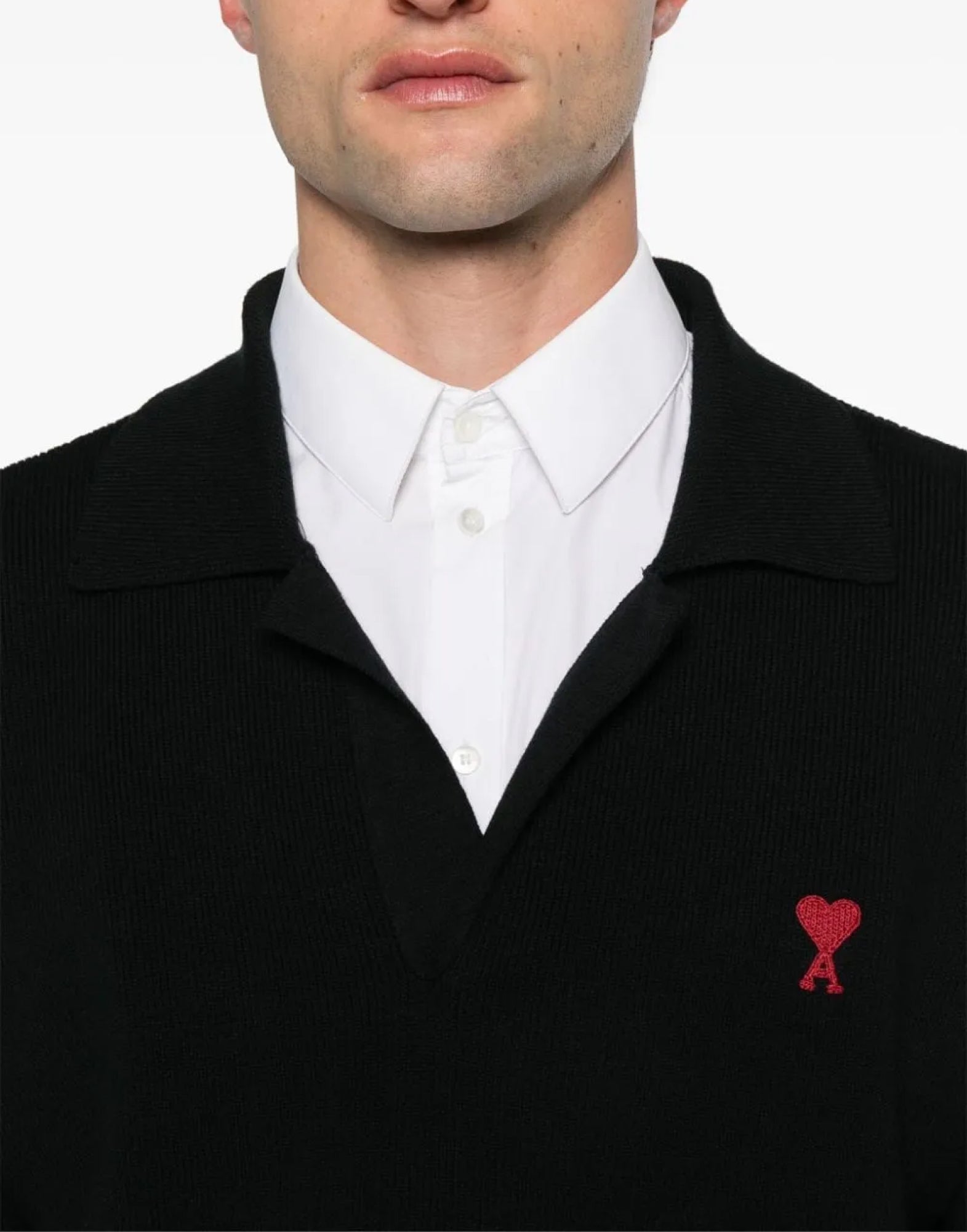 AMI PARIS Cozy Logo Polo Sweater for Men - SS25 Edition
