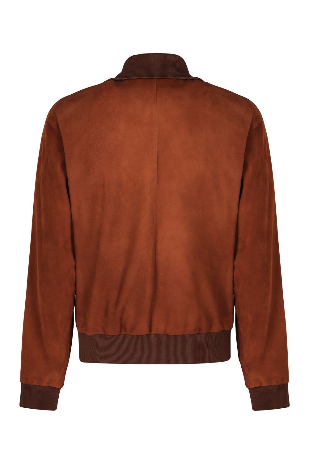 PRADA Suede Jacket with Ribbed Knit Edges - Men's