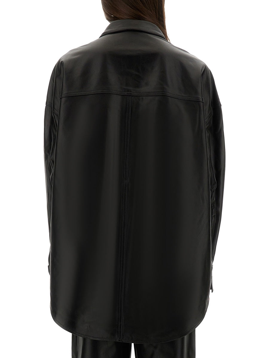 MICHAEL MICHAEL KORS Oversize Fit Leather Jacket - Size S