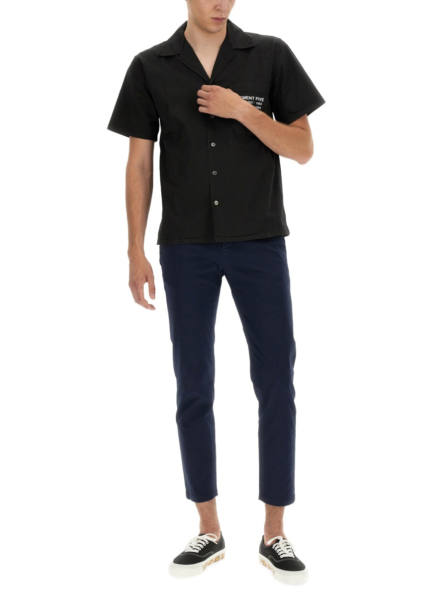 DEPARTMENT FIVE Men's Hawaiian Shirt with Logo Print