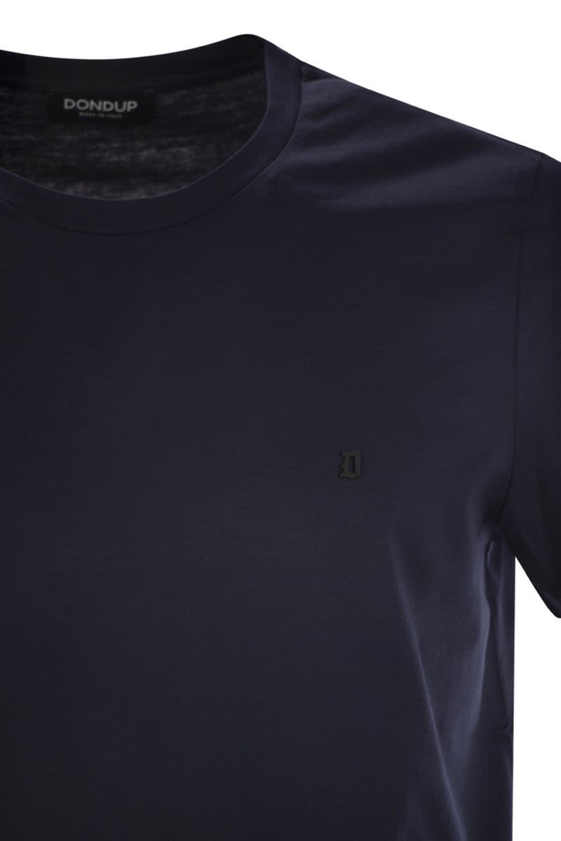 DONDUP Essential Crew Neck Cotton T-Shirt with Logo