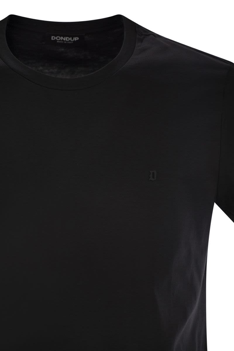 DONDUP Essential Crew Neck Cotton T-Shirt with Logo