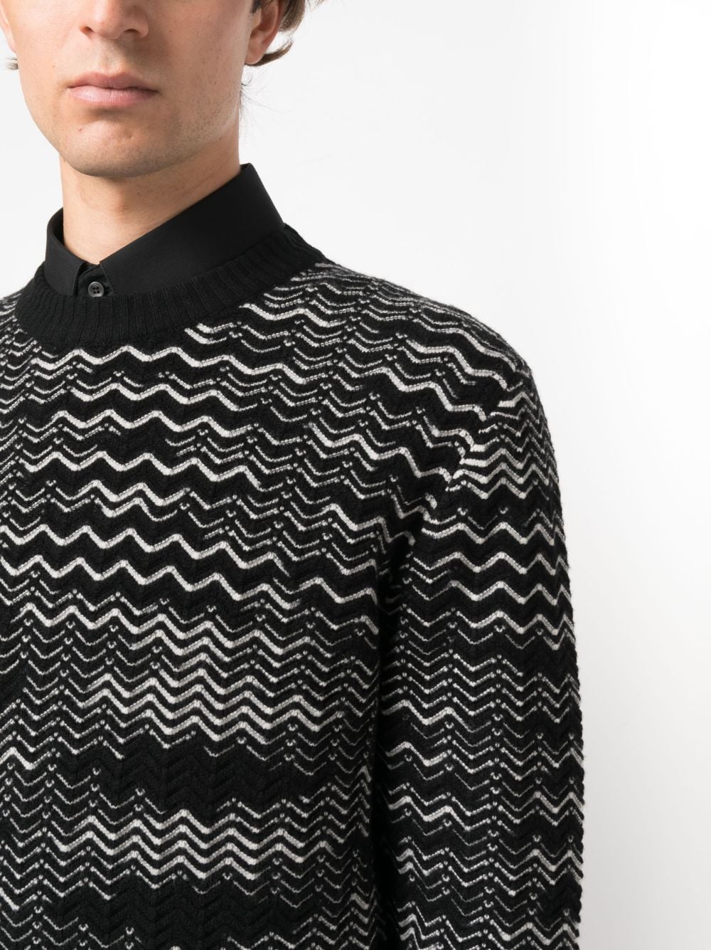 MISSONI Chevron Wool Blend Sweater for Men