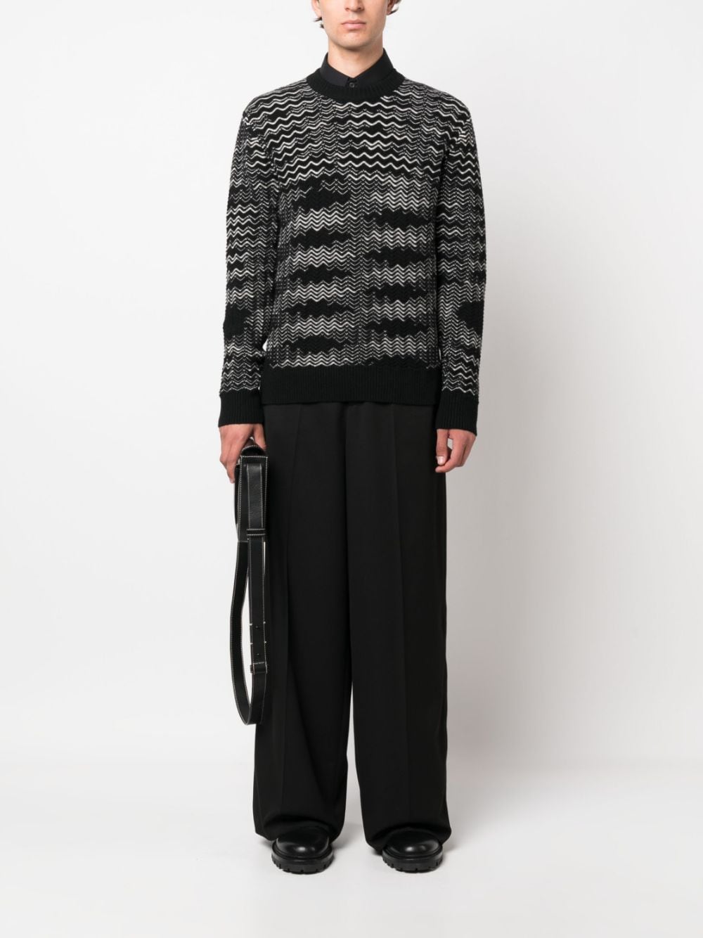 MISSONI Chevron Wool Blend Sweater for Men