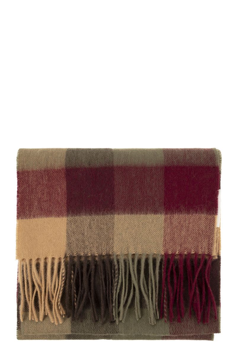 BARBOUR Large Checkered Wool Scarf