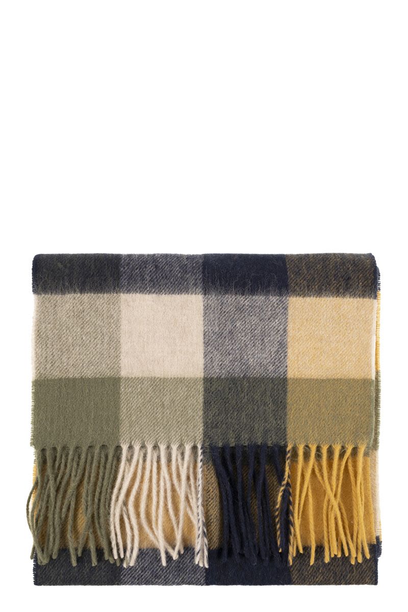 BARBOUR Large Checkered Wool Scarf