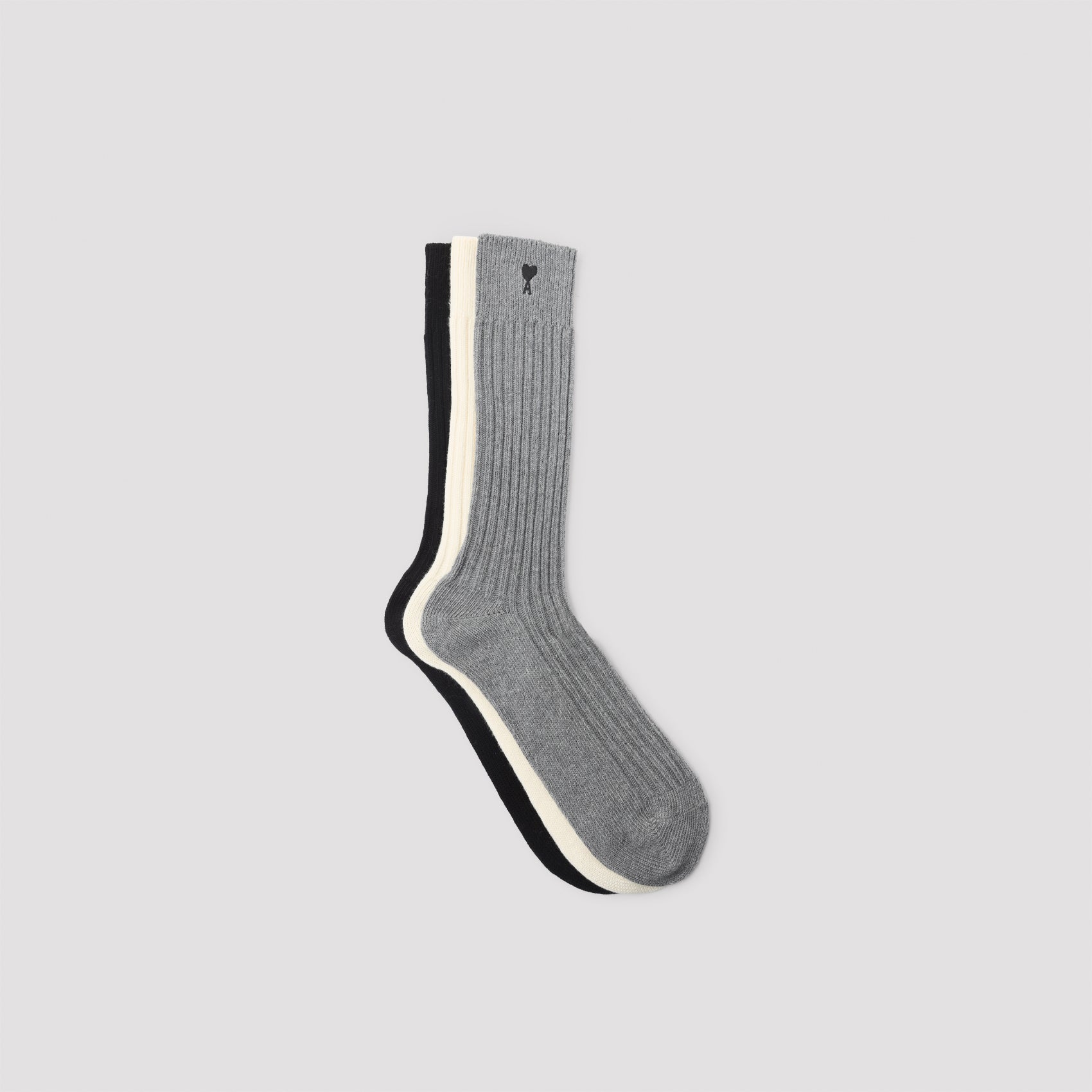 AMI PARIS Classic Cotton Blend Socks for Men