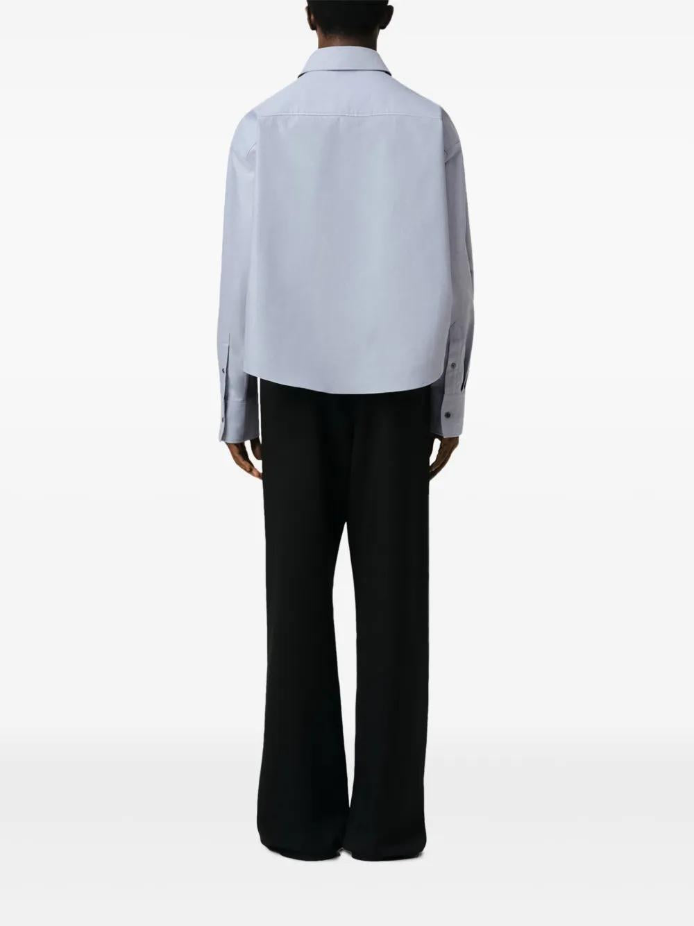 AMI PARIS Cropped Oversize Button-Up Shirt