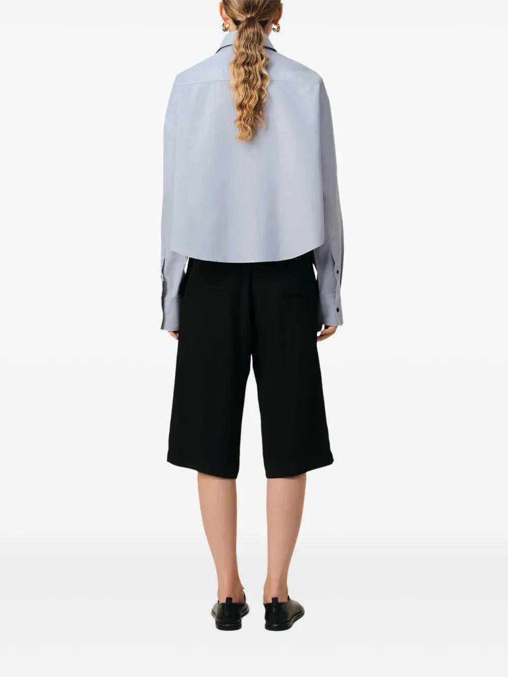 AMI PARIS Cropped Oversize Button-Up Shirt