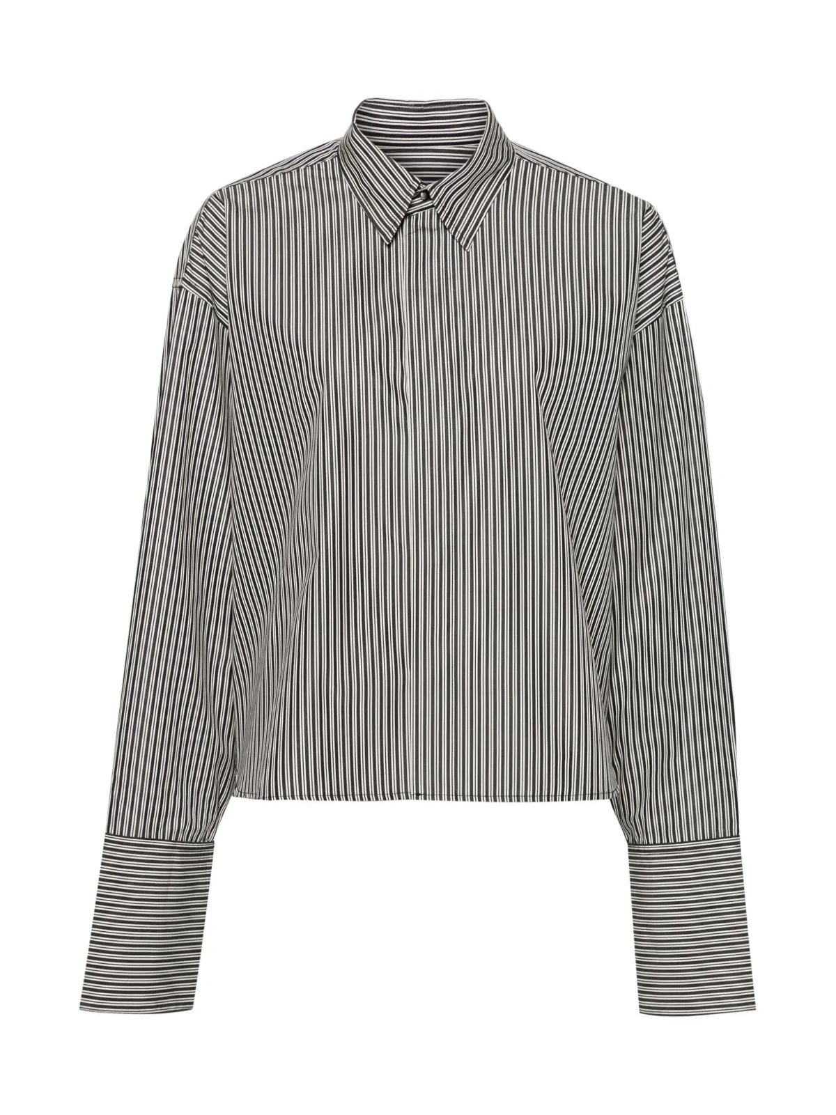 AMI PARIS Boxy Fit Striped Long Sleeve Shirt