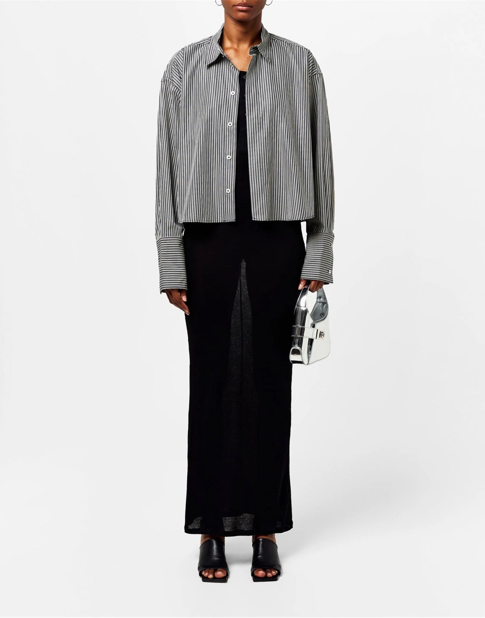 AMI PARIS Boxy Fit Striped Long Sleeve Shirt