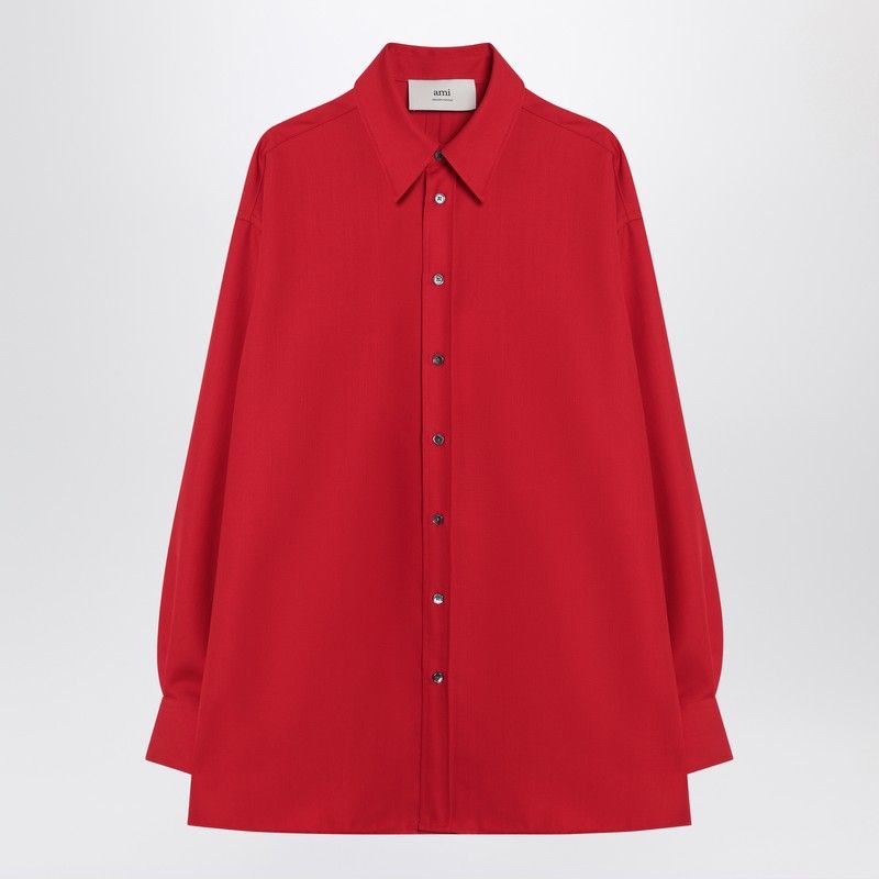 AMI PARIS Wool Shirt with Adjustable Detail for Women - SS25