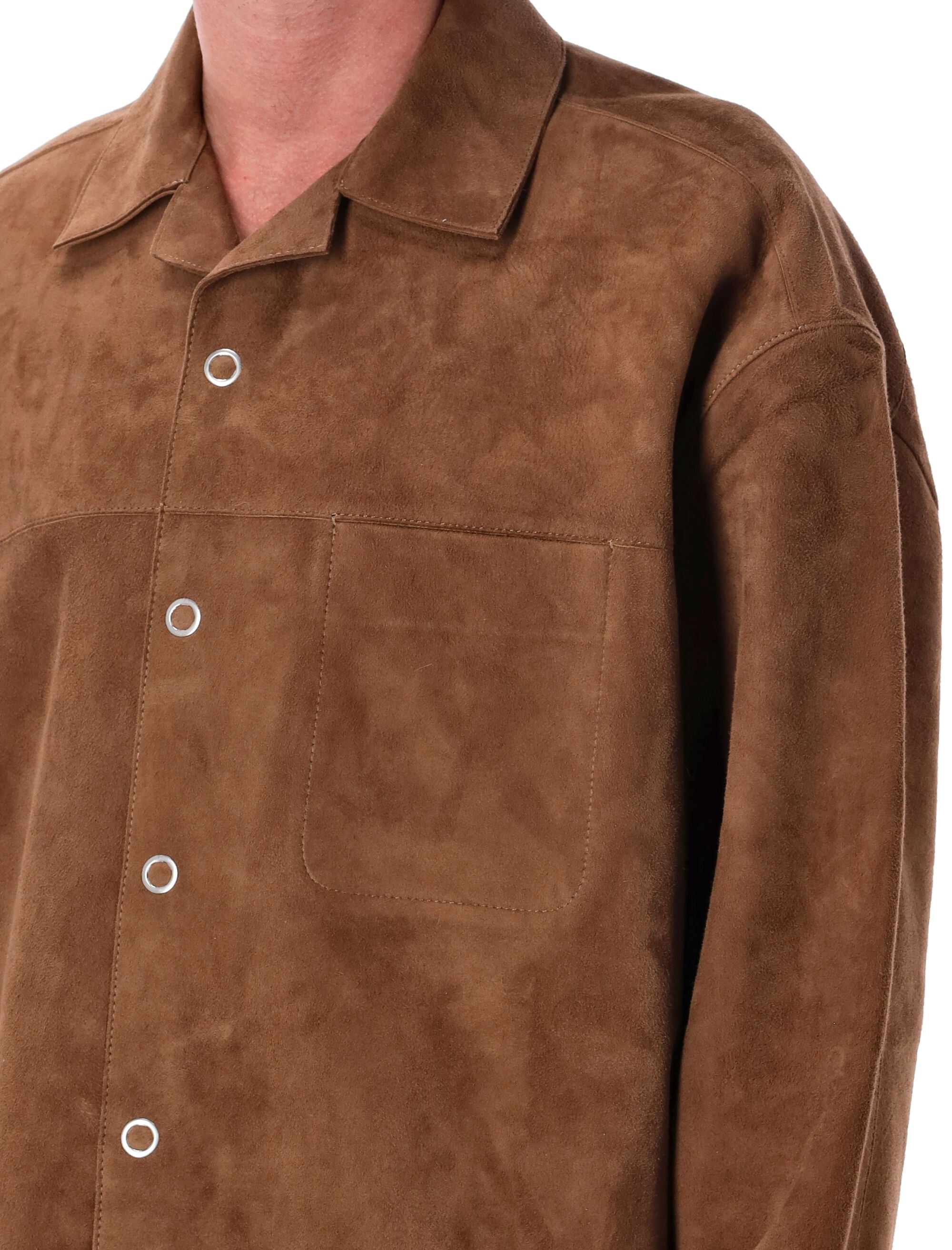 AMI PARIS Refined Goat Suede Overshirt - Size L