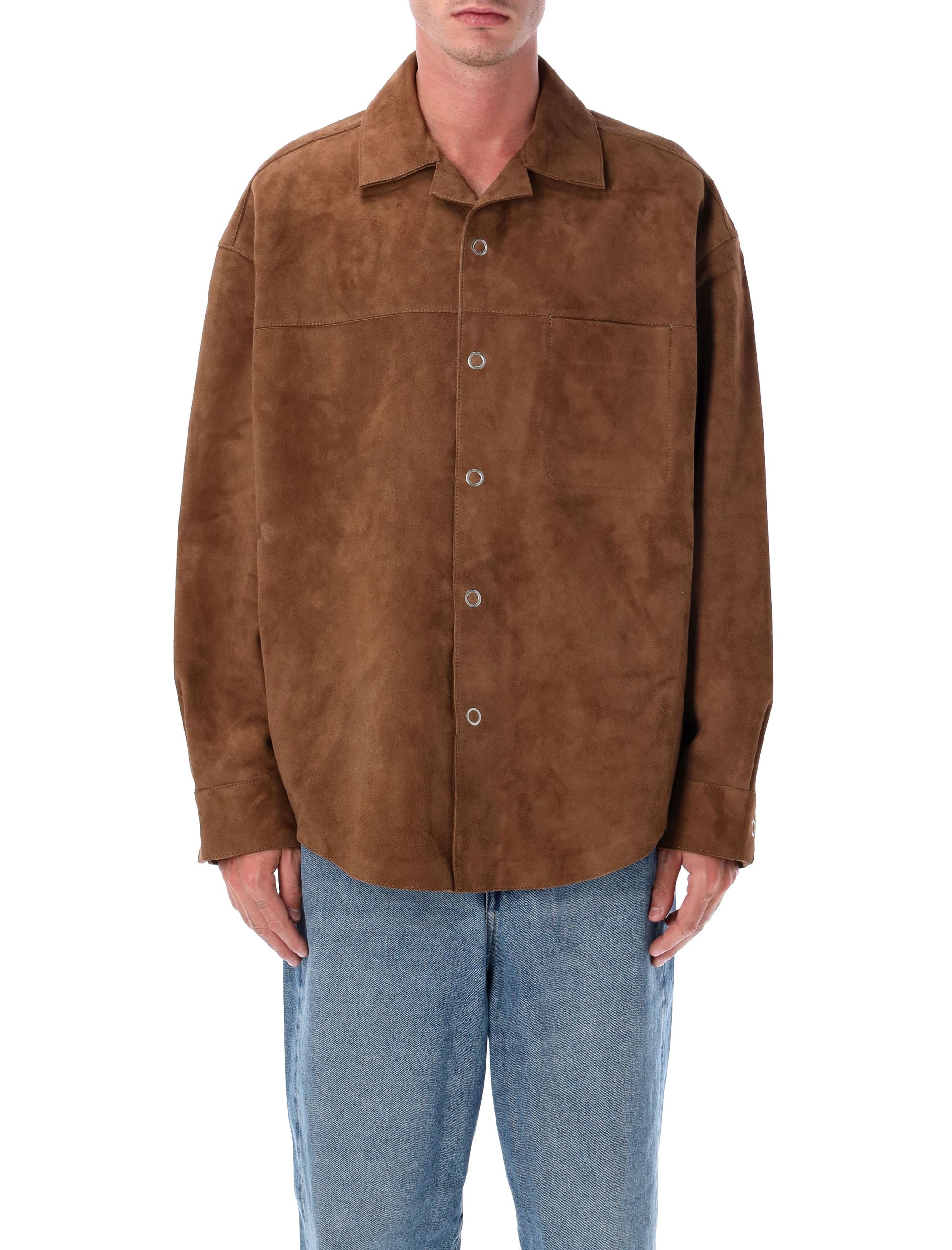 AMI PARIS Refined Goat Suede Overshirt - Size L