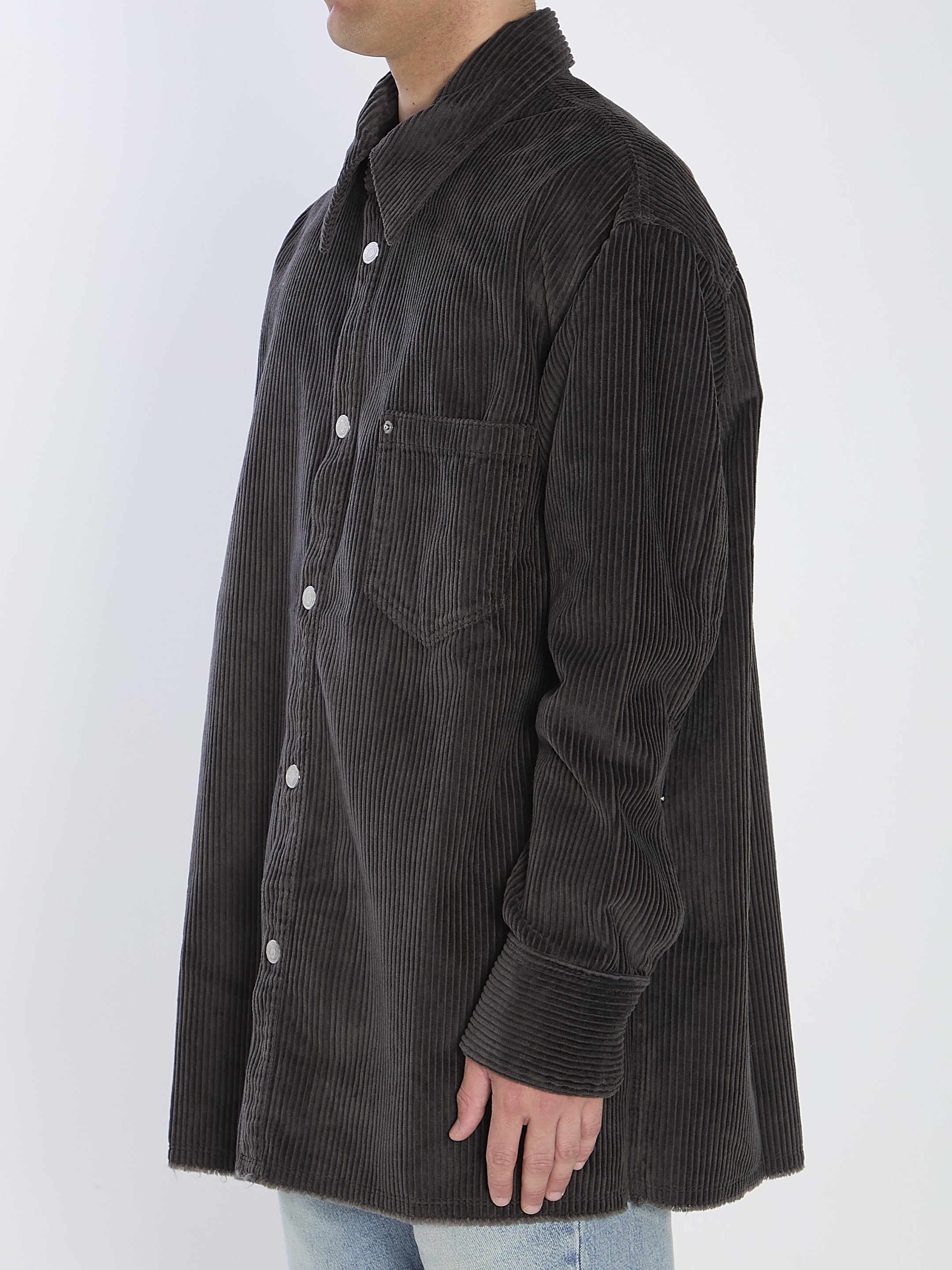AMI PARIS Corduroy Overshirt - Size L for Effortless Style