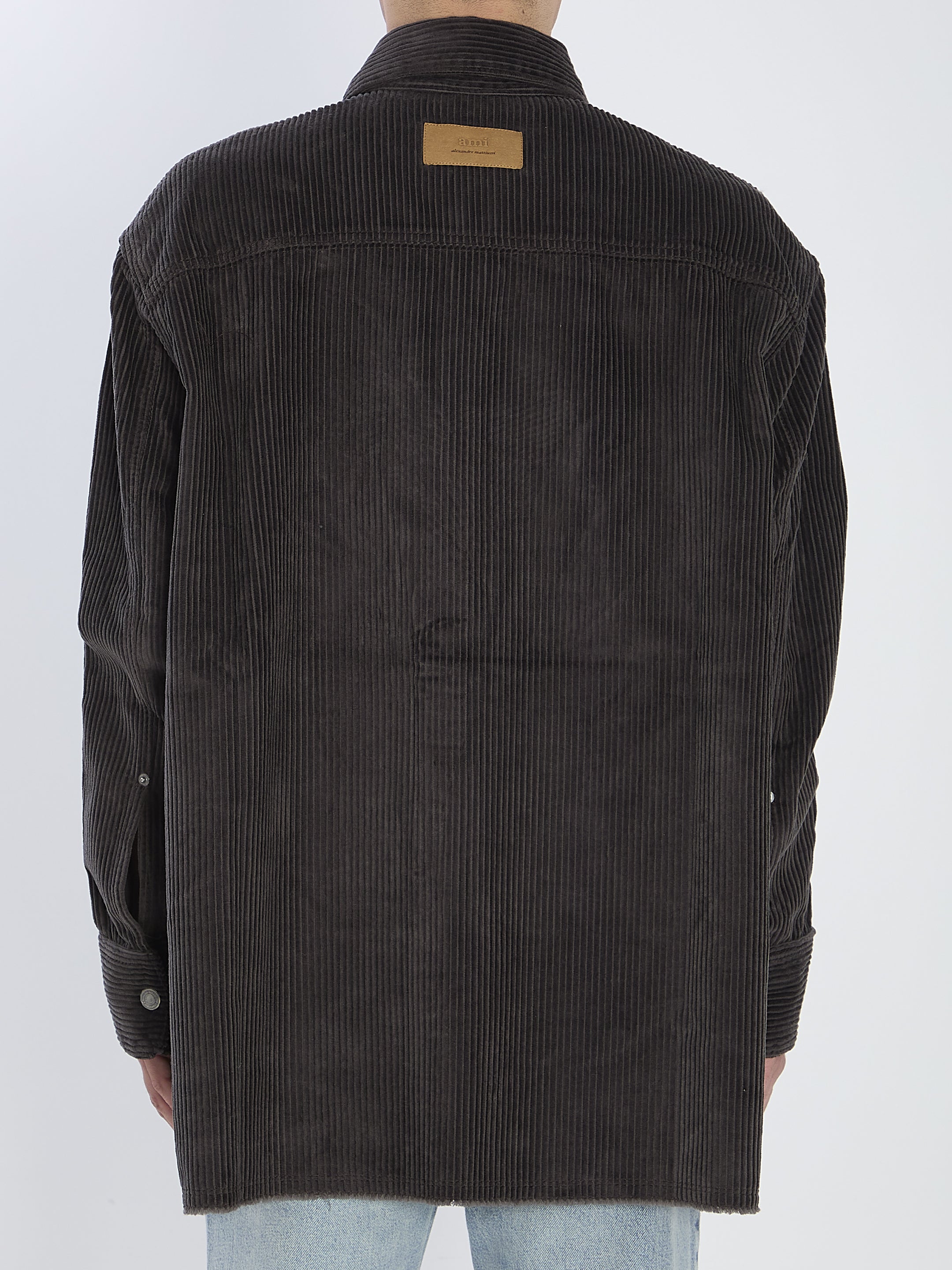 AMI PARIS Oversized Corduroy Velvet Overshirt - Size M