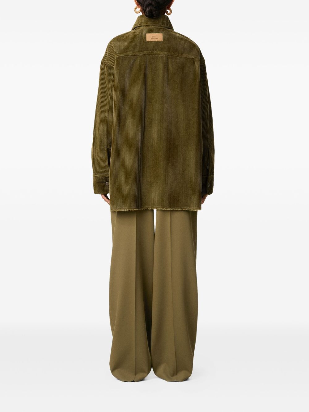 AMI PARIS Cotton Overshirt with Corduroy Texture for Men