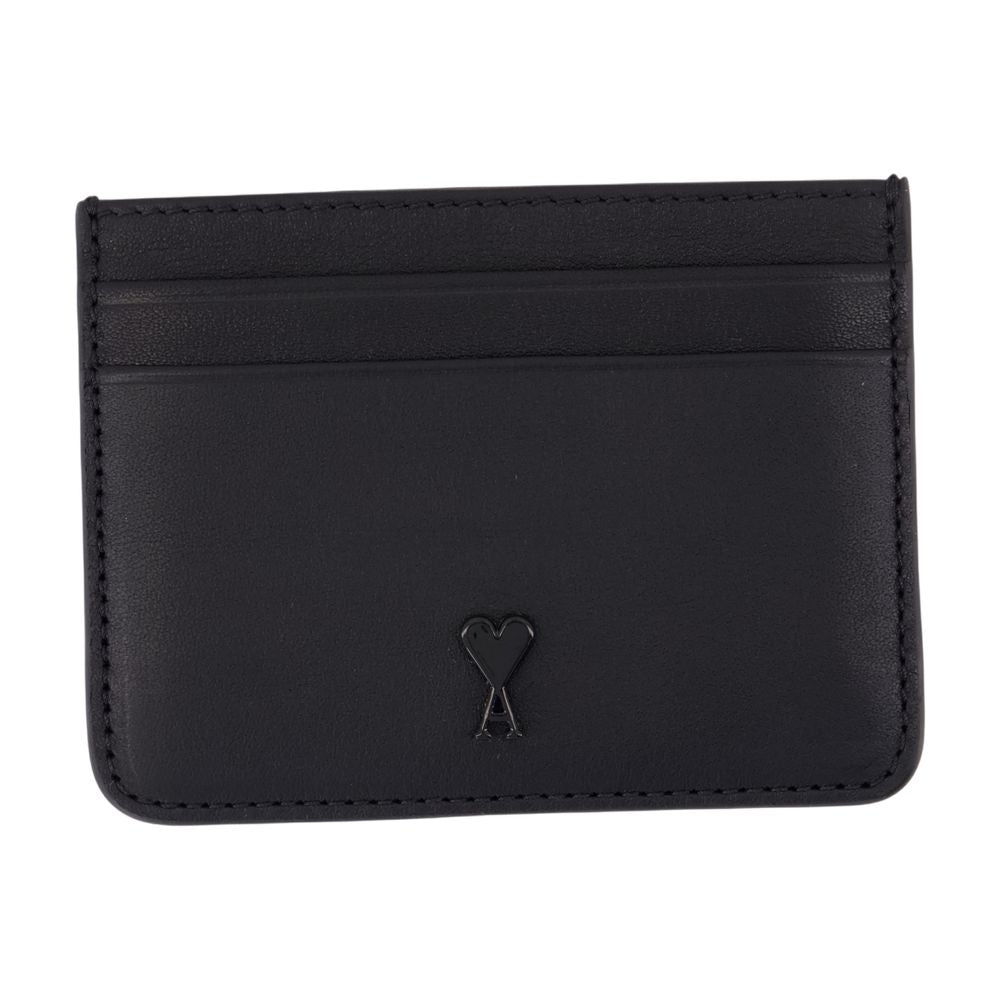 AMI PARIS Unisex Mini Leather Card Case