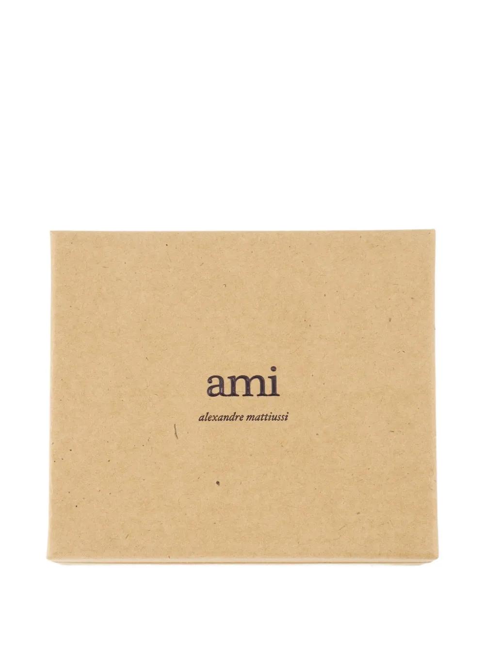 AMI PARIS Mini Leather Cardholder with Heart Logo