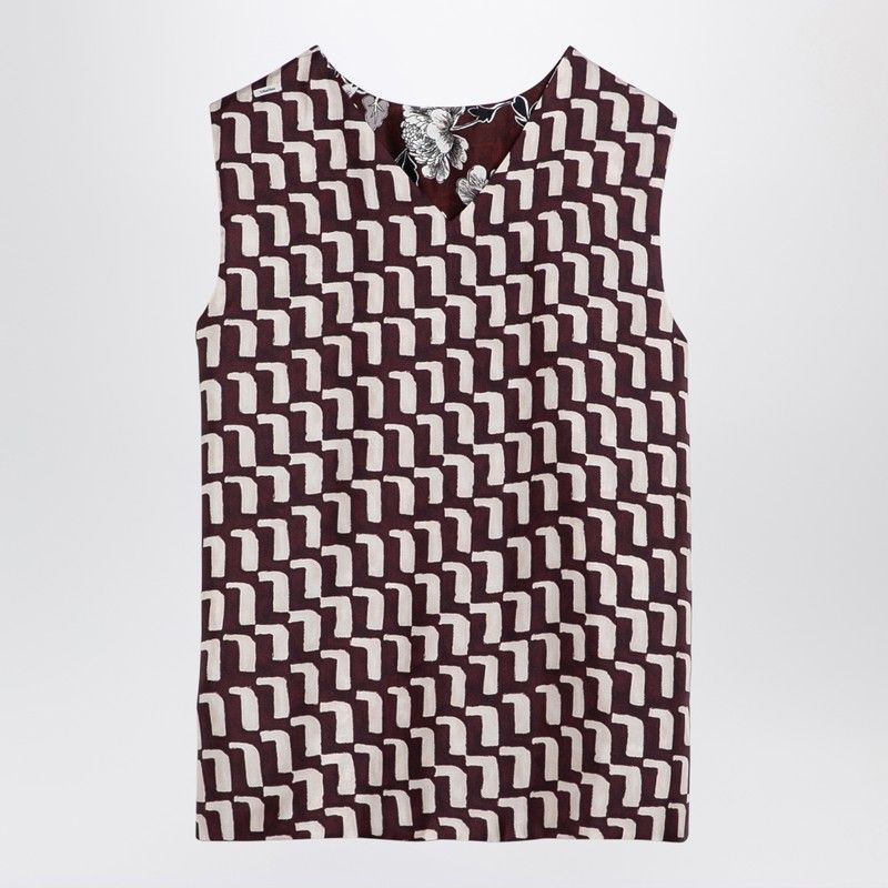 MAX MARA Reversible Patterned Silk Camisole Top