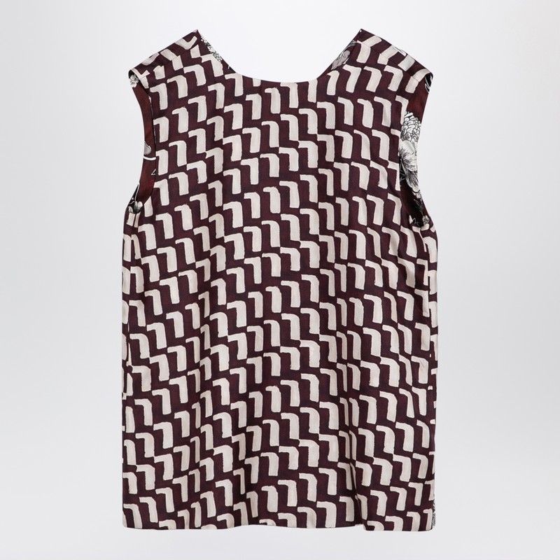 MAX MARA Reversible Patterned Silk Camisole Top
