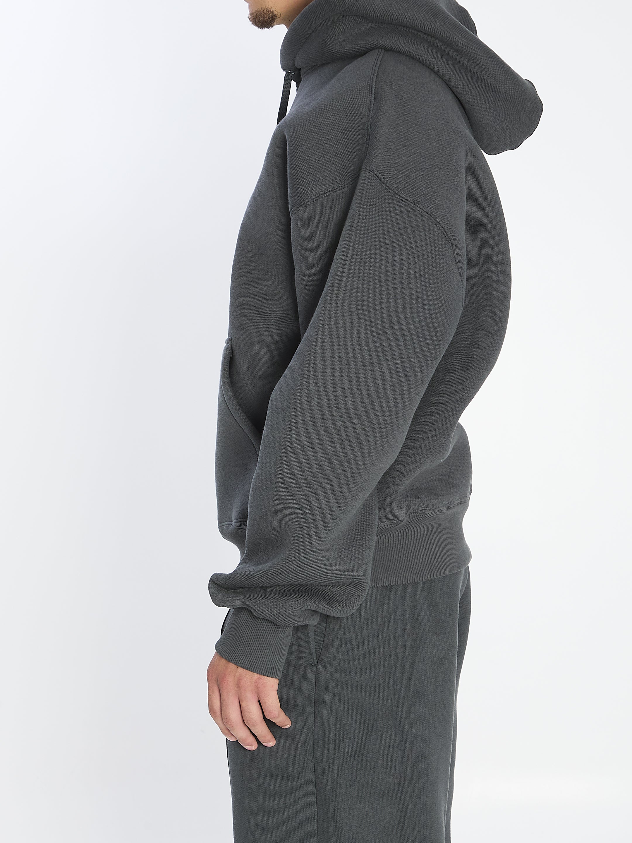 AMI PARIS Men's Regular Fit Hoodie with Embroidered Logo - Size L