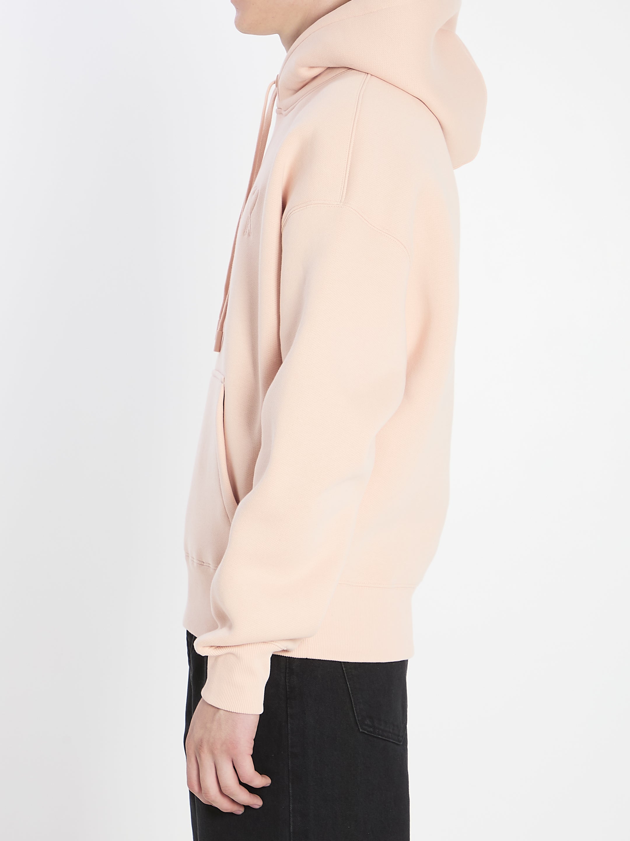 AMI PARIS Men's Regular Fit Hoodie with Raised Logo - Size L