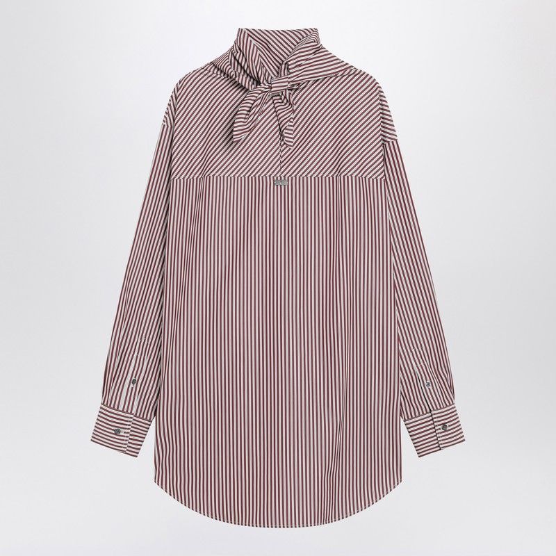 AMI PARIS Striped Bandana Collar Shirt - Oversized Fit