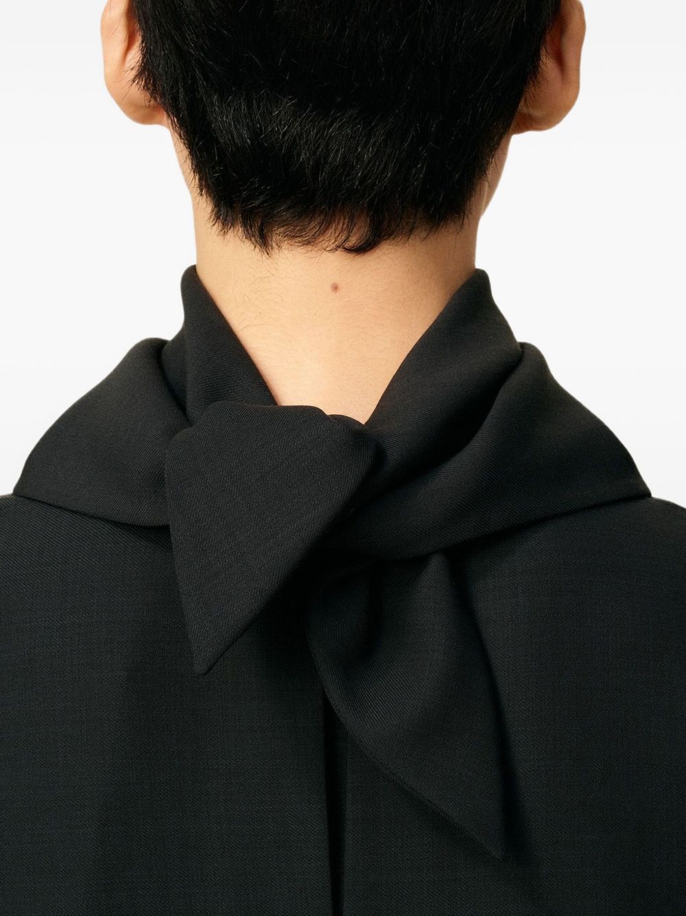 AMI PARIS Wool Blouse with High Neck and Curved Hem for Men